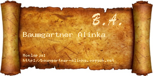 Baumgartner Alinka névjegykártya